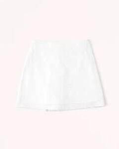 Abercrombie & Fitch Linen-Blend Mini Skort in White